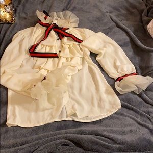 DICE LONG SLEEVE BOW TIE TOP